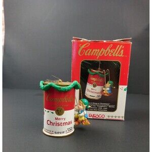 VTG 1992 Enecso Campbell's Soup Christmas Ornament Have A Soup-er Christmas